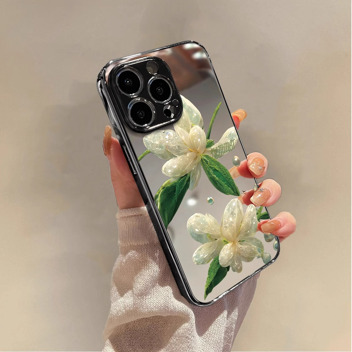 水晶花适用苹果16promax手机壳