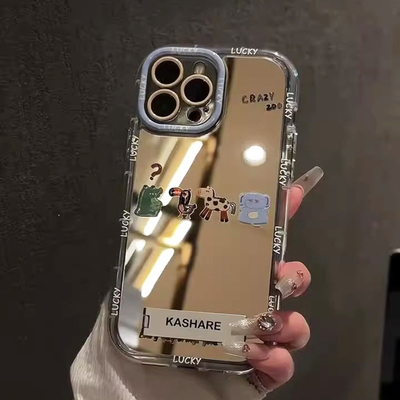 适用苹果16promax补妆镜子动物园