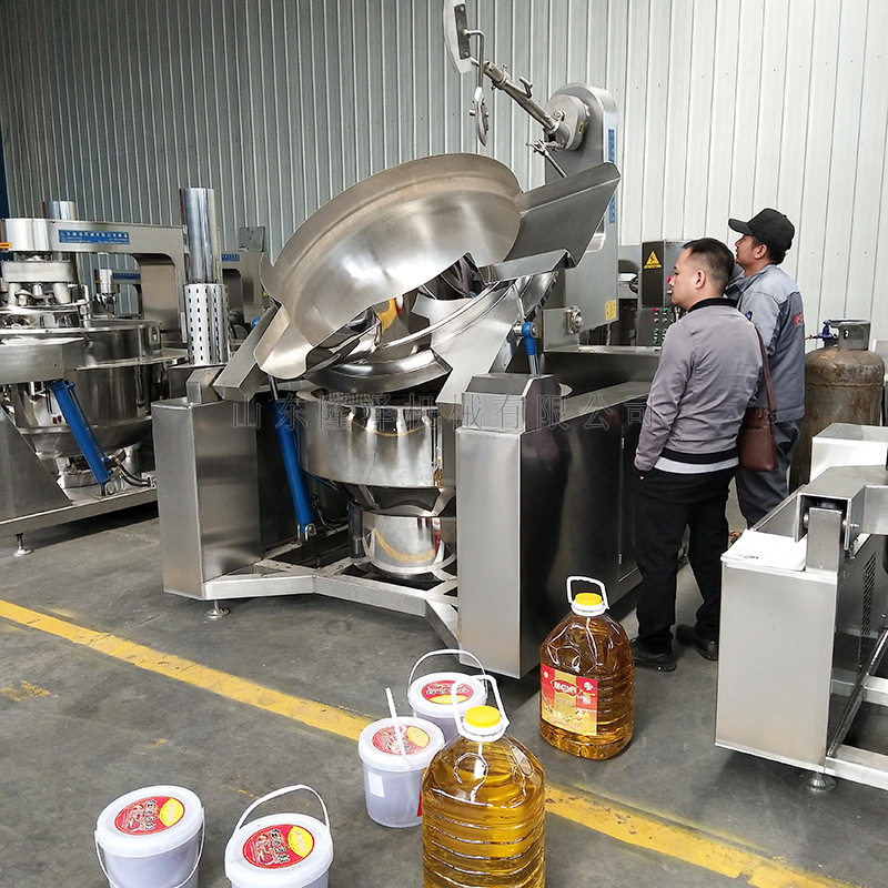 香辣虾酱料炒锅 大型咖喱酱炒酱机器 关东煮汤料炒料设备