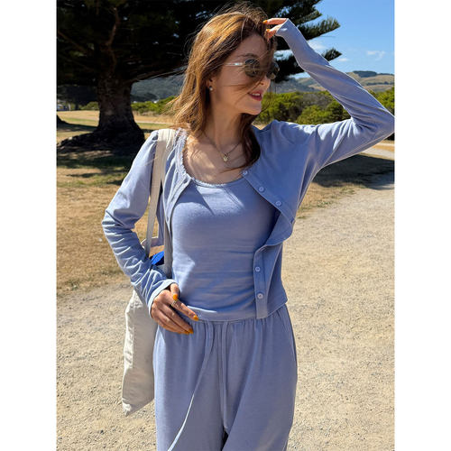 温柔风针织三件套女韩系松弛风