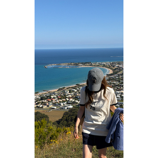 校园风慵懒圆领短袖 美式 休闲上衣 撞色字母印花t恤女新款 炽火火