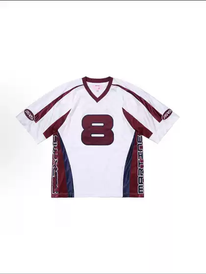 Co-Branded European and American Trendy Loose Mesh Logo Embroidered Short-Sleeved Football Jersey