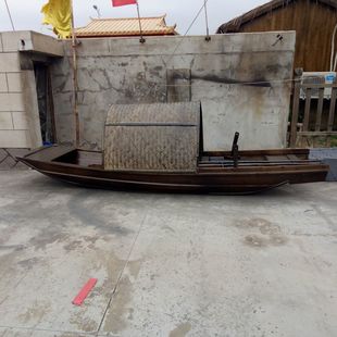 木船渔船实木水上摆件仿古乌篷船景观手工装饰模型道具4米长厂家
