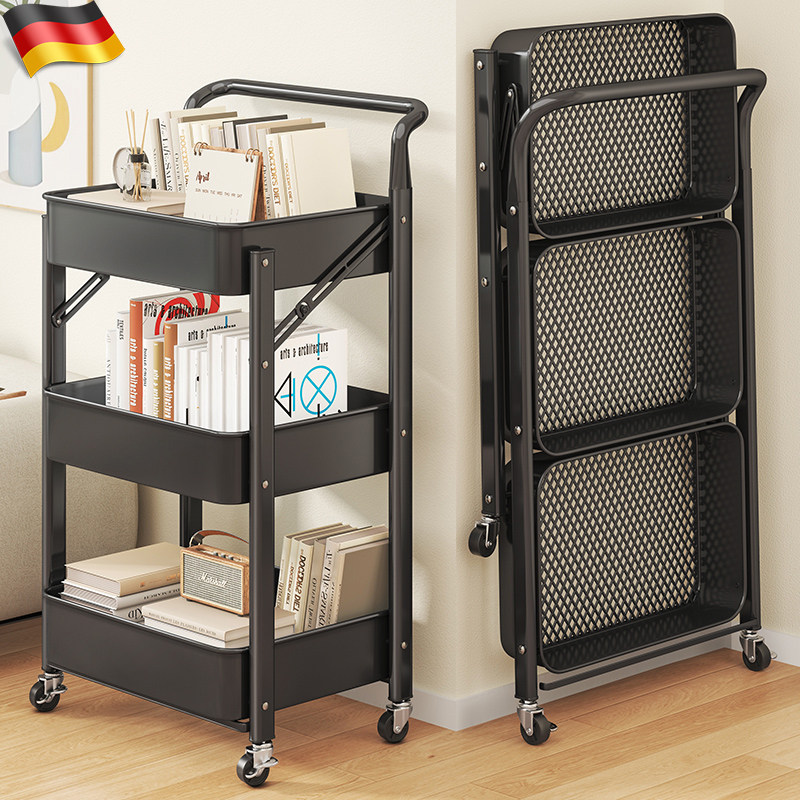 德国移动厨房落地多层卧室浴室婴儿玩具零食储收纳架小推车置物架