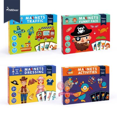 新品MiDeer Magnet Puzzle Toys Kids EducationOal Toys Traffic