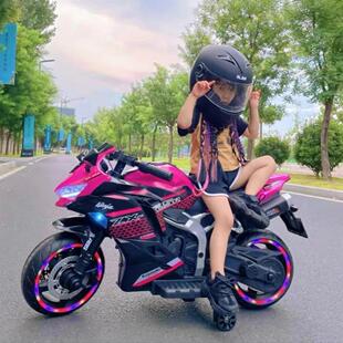 儿童电动摩托车越野可坐双人座男女小孩宝宝两轮机车新款暴风骑士