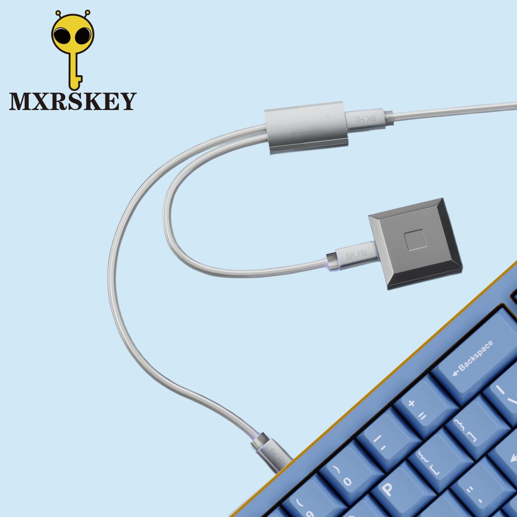 Mxrskey 8K双Type C一拖二数据线｜电竞键盘鼠标双满速8K航插线图片