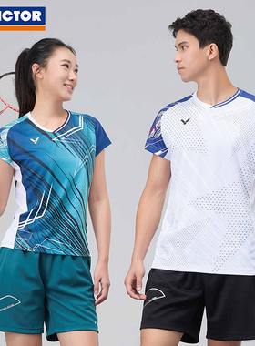 VICTOR胜利羽毛球服威克多男女款清爽舒适针织运动短袖T恤T-60013