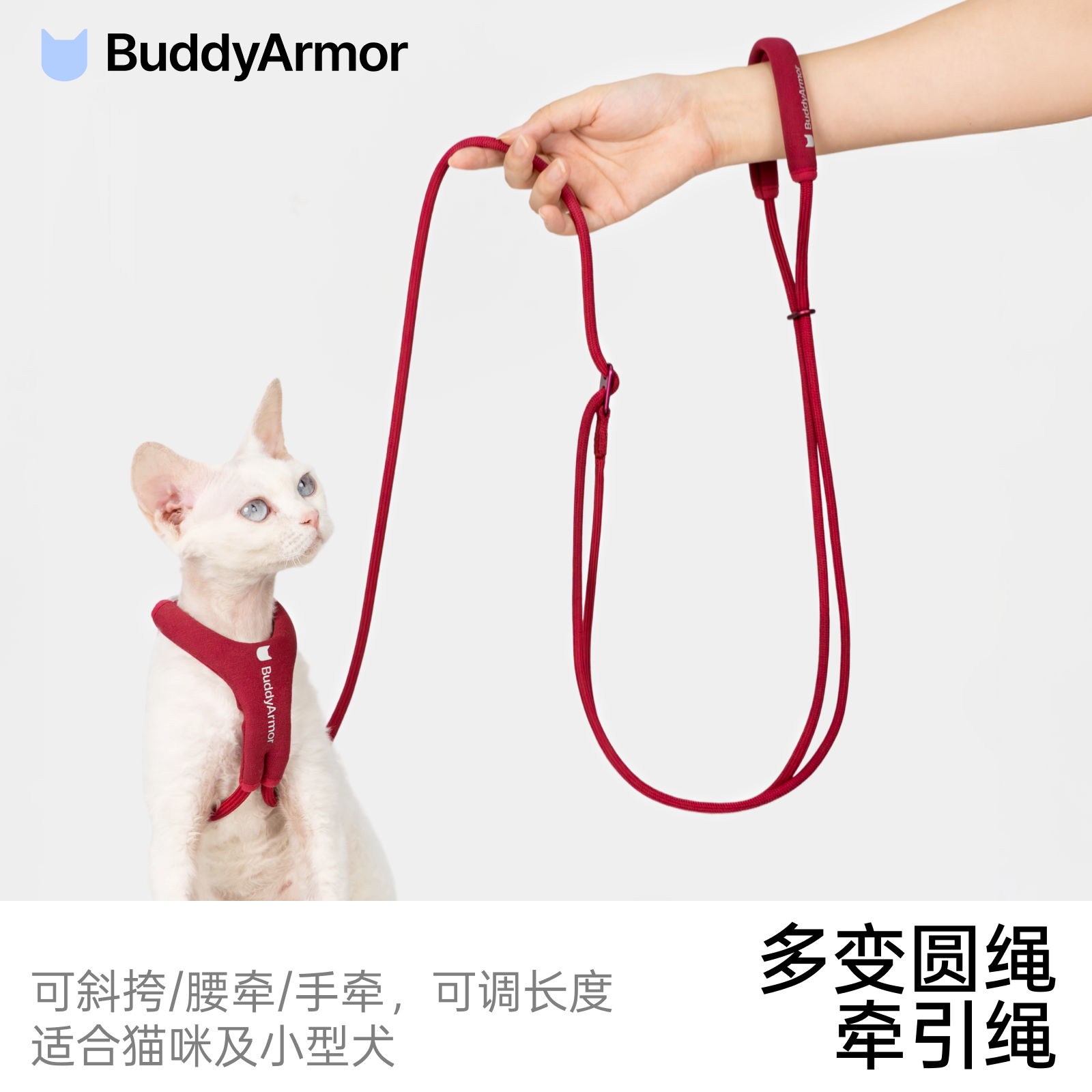 BuddyArmor猫咪多变圆绳牵引绳