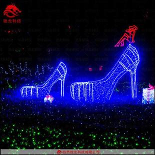 LED通道亮化氛围摆件商场景区美陈春节灯笼定制 灯光节高跟鞋