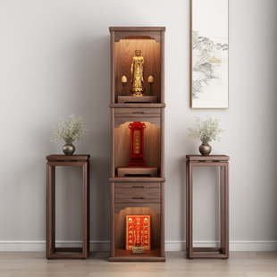 实木三层佛龛新中式立柜观音佛台神台神龛祖先贡台地主爷神台神柜