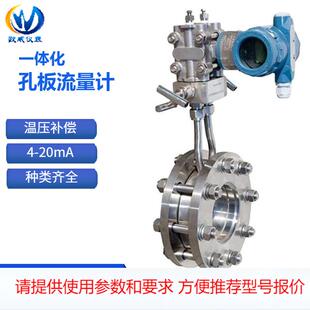 蒸汽气体差压式流量计4-20mA信号远传一体化孔板流量计
