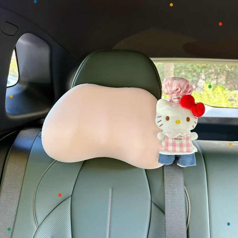 汽车头枕护颈枕创意车载可爱hellokitty车内座椅头枕靠颈枕头车用