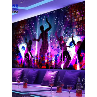 酒吧KTV主题背景墙壁纸5D立体个性 饰壁画自粘墙布 墙纸麦霸酷炫装