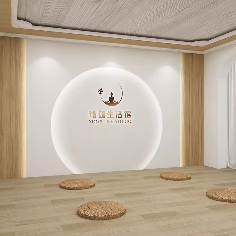 轻奢风前台修复产后美容院舞蹈布瑜伽教室墙纸健身房背景墙壁纸馆,家装主材,定制壁画,淘宝优惠券,粉丝福利购,淘宝优惠卷