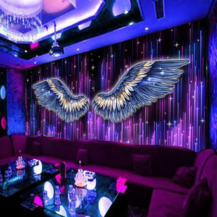 立体壁画KTV直播店网红墙纸3D装饰壁纸墙布背景餐厅酒吧翅膀奶茶