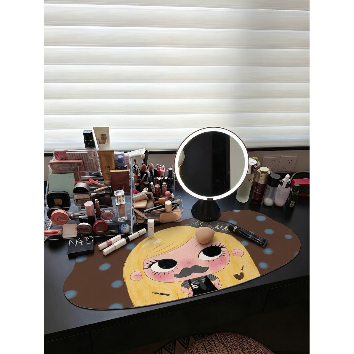 小玉化妆垫防油防水耐脏防滑垫子ins风波点化妆桌隔热垫耐高温女