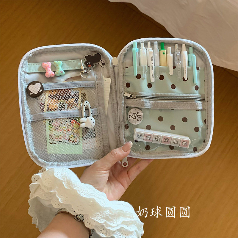 透明烧饼笔袋高颜值ins风文具袋女孩小学生痛包简约大容量文具包