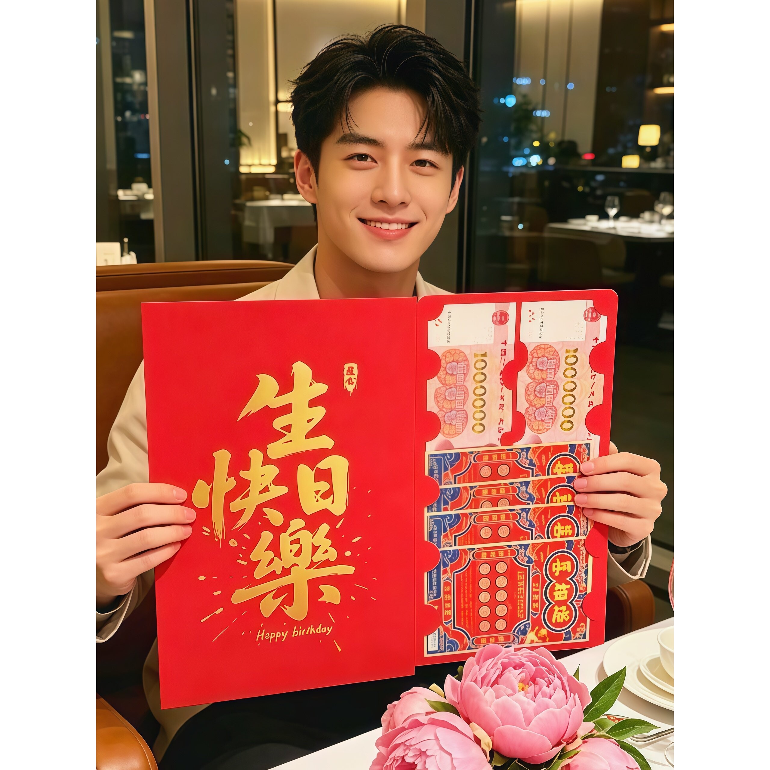 超浪漫~生日快乐超大红包创意红包袋利是封26新款彩票红包送男友