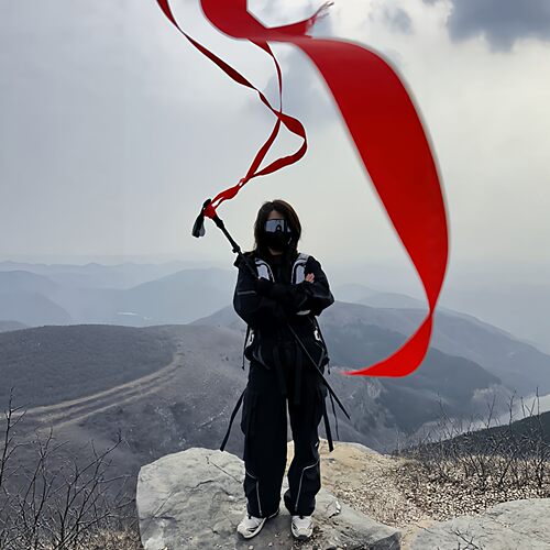 【风和自由】登山杖红丝带红飘带装饰户外爬山登顶拍照氛围感道具
