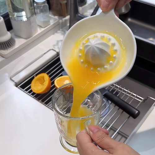 陶瓷手动榨汁器挤压器橙子柠檬汁榨取器果汁分离器婴儿辅食研磨器