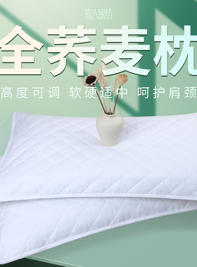 荞麦枕头全荞麦壳皮成人大人单人家用呵护头颈睡眠枕睡觉专用枕芯