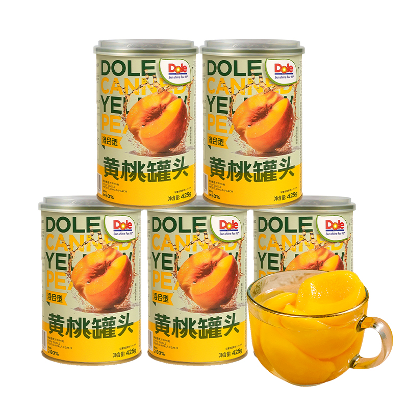 DOLE都乐混合型黄桃罐头425g水果罐头含梨汁整箱装砀山黄桃a