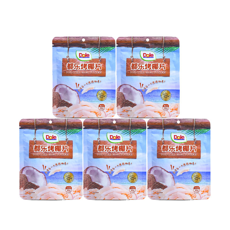 DOLE都乐烤椰片 印度尼西亚原料 休闲零食椰子片30g*5袋