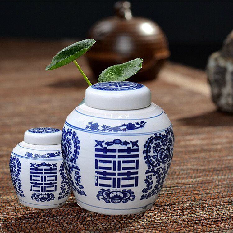 景德镇老式陶瓷器福囍寿字密封储物罐泡菜腌菜酸菜坛材茶叶罐