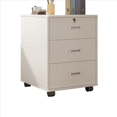 文件柜办公室储物柜木质带锁小柜子移动收纳柜抽屉柜带轮桌下矮柜