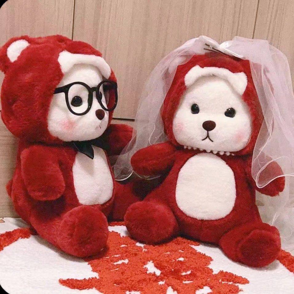 新婚压床娃娃一对结婚新款高档婚庆新人礼物喜娃婚房公仔玩偶床上