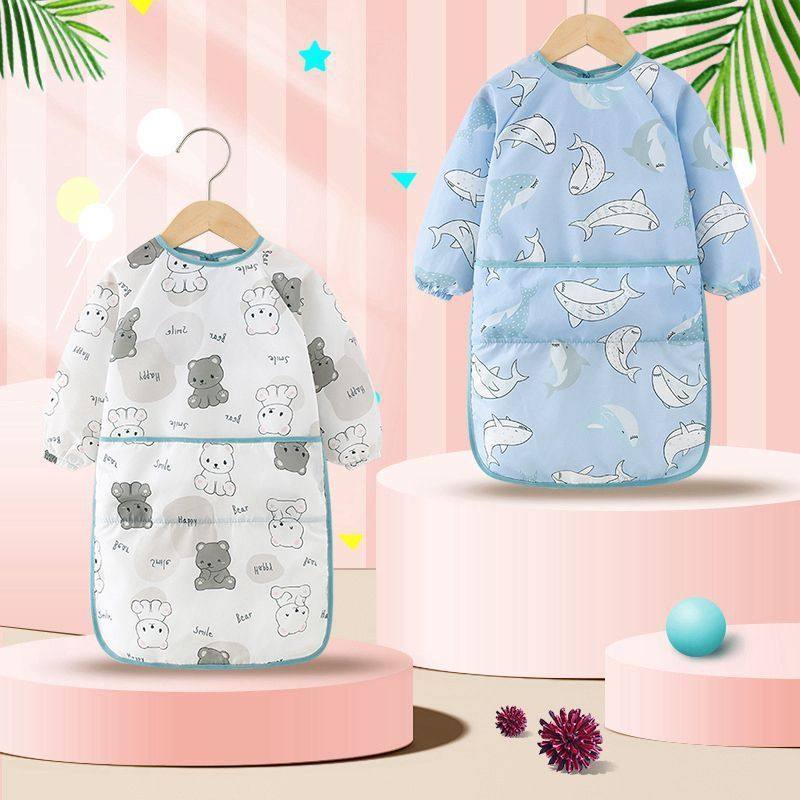 宝宝罩衣加长款过膝儿童围裙防水防脏反穿衣长袖饭兜女孩婴儿护衣,家庭/个人清洁工具,围裙,淘宝优惠券,粉丝福利购,淘宝优惠卷