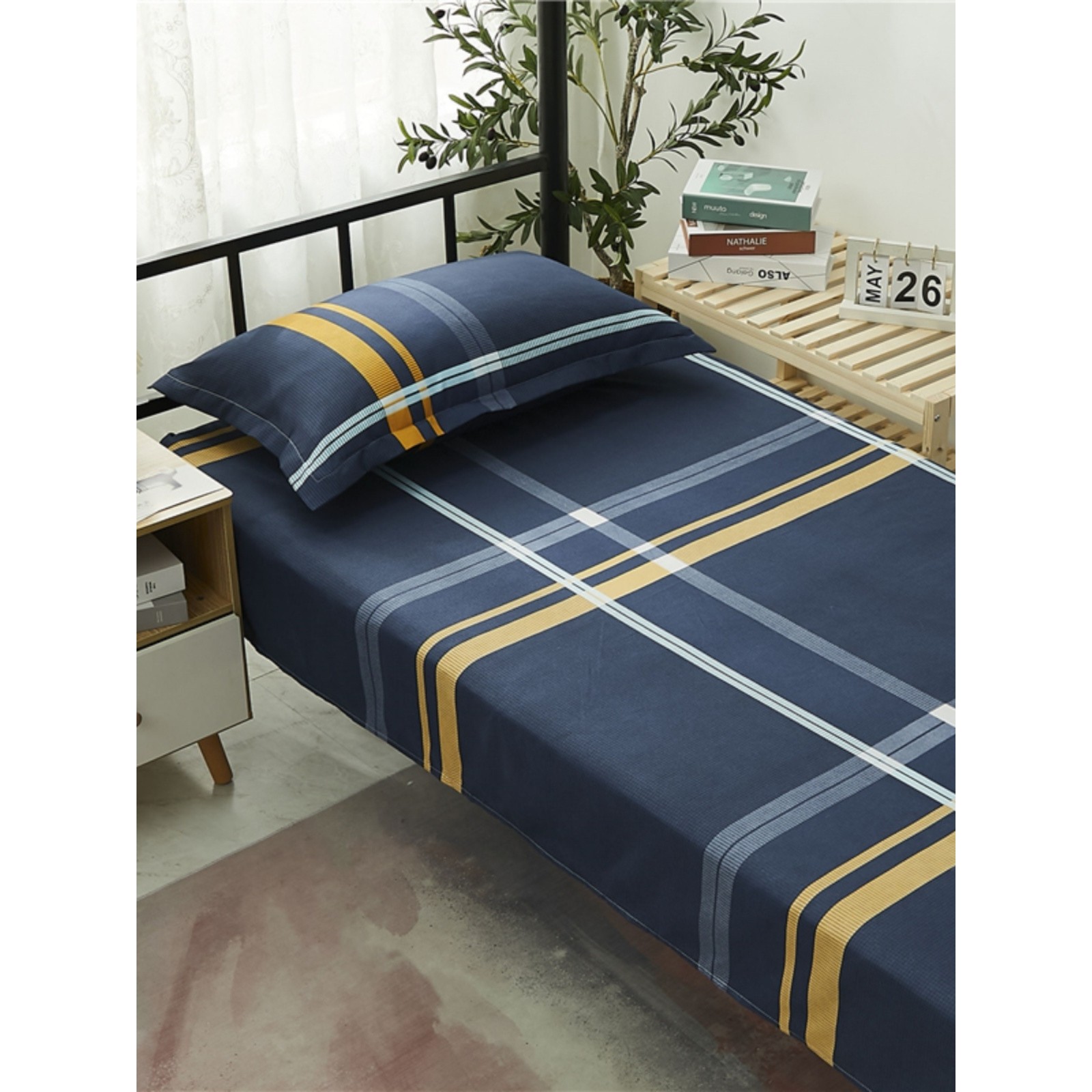 简屋宿舍床单单件单人学生床单男1.2m寝室单人床儿童水洗棉被单女