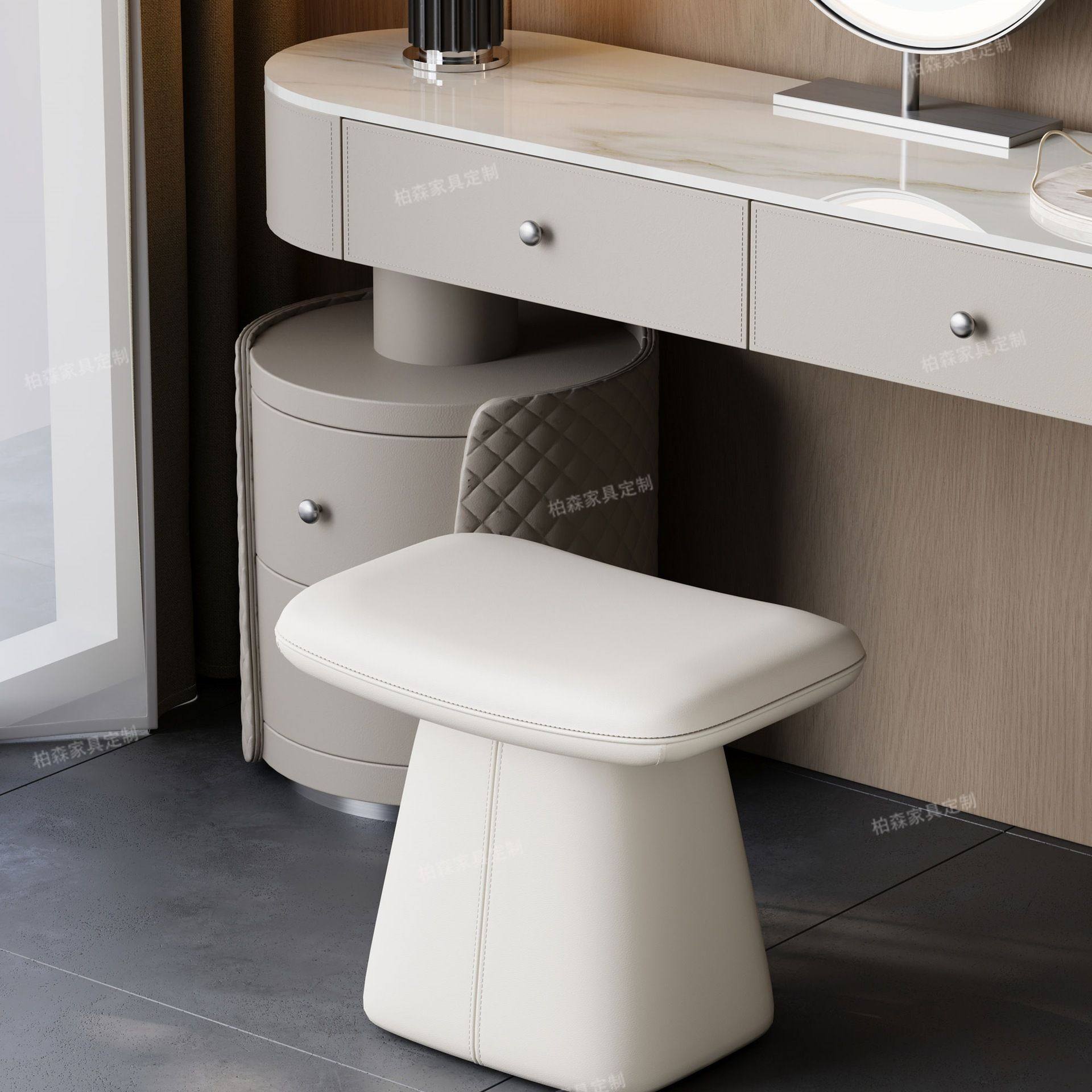 化妆凳梳妆凳主卧可旋转牛皮化妆椅凳子新款梳妆台椅子轻奢感,住宅家具,梳妆凳,淘宝优惠券,粉丝福利购,淘宝优惠卷