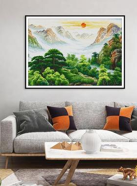 ?NKF新款十字绣线绣风景类旭日东升DIY刺绣材料包客厅装饰厂家批