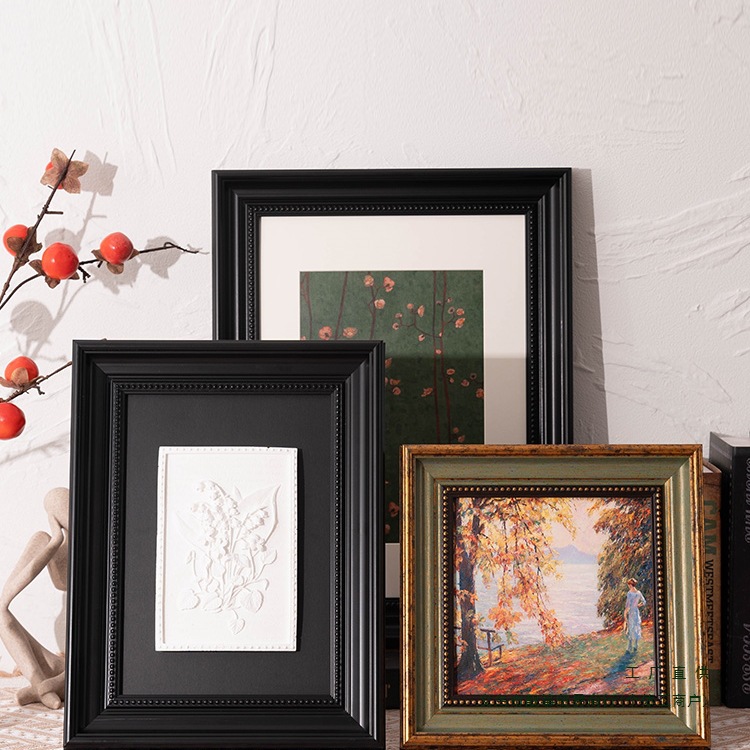 法式复古黑色画框石膏像油画框小众感中古风相框空框装裱