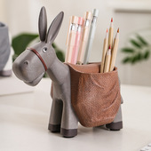 ?现代简约网红创意可爱笔筒收纳客厅书房书桌桌面小摆件好物装 饰