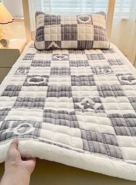 牛奶绒床垫软垫家用卧室学生宿舍单人90190冬天加绒床盖褥子垫被