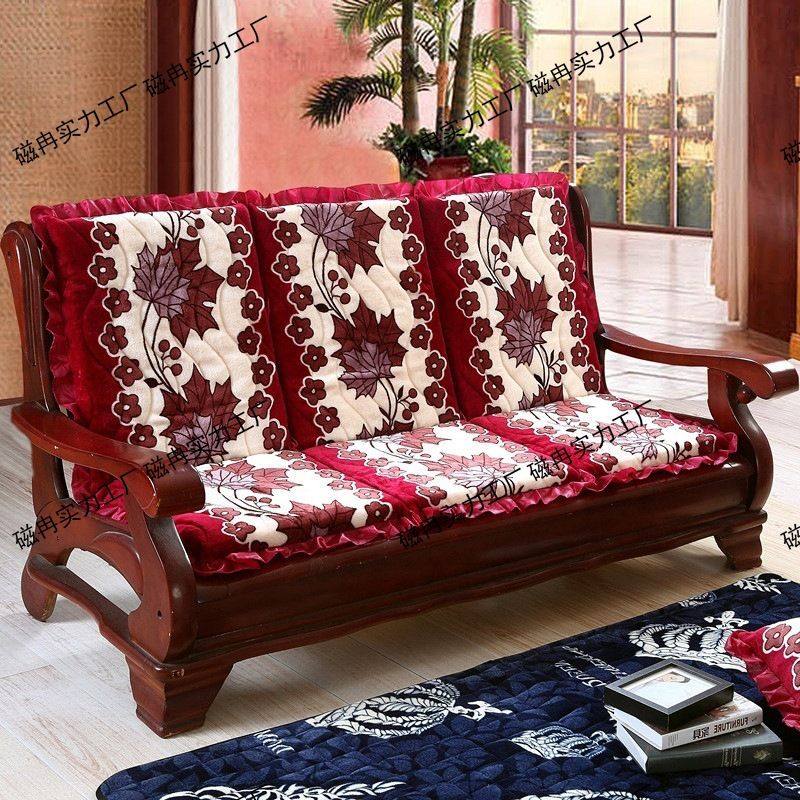 实木沙发垫带靠背木椅子坐垫靠垫连体一体凉椅垫子加厚座垫冬舒适