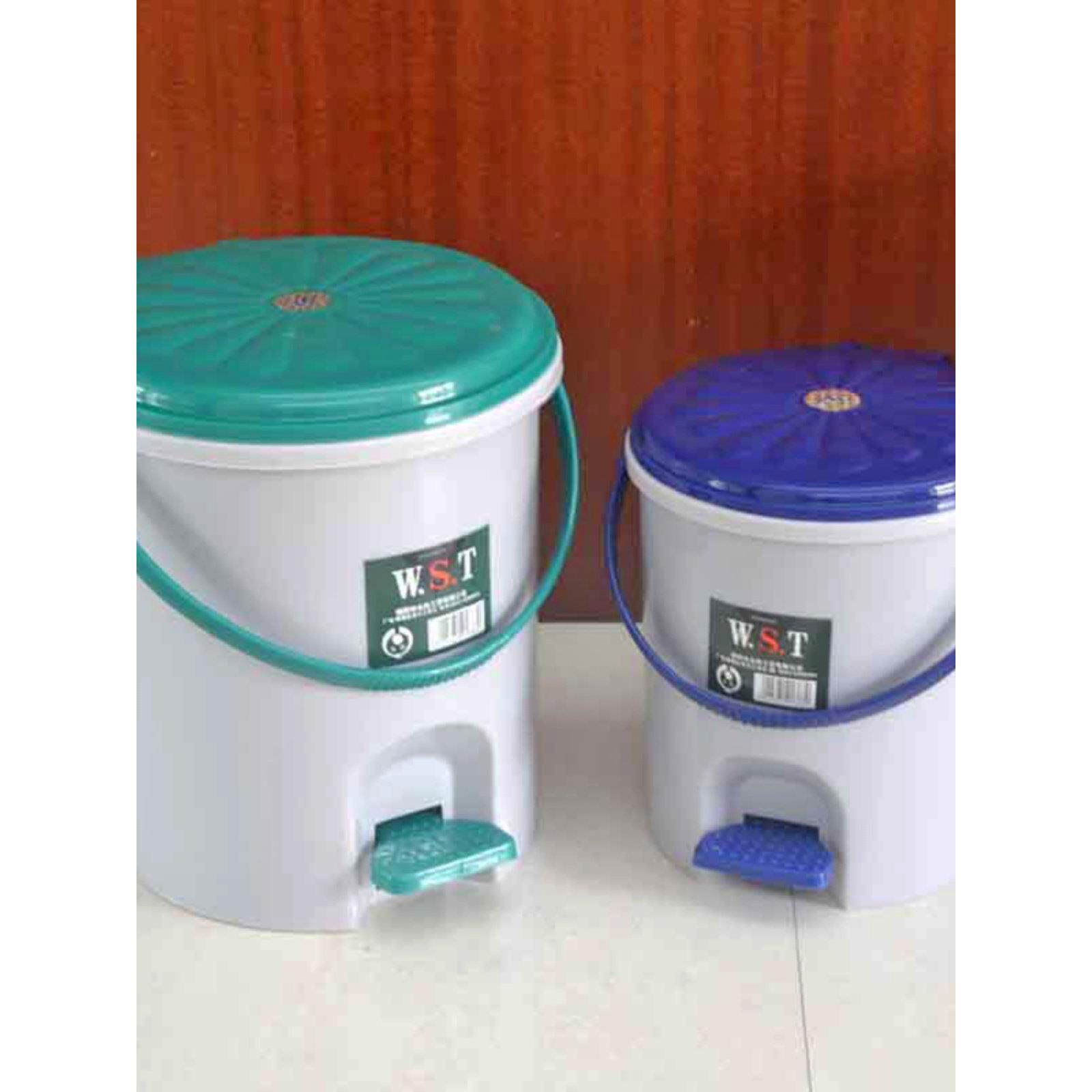 圆形塑料卫生桶5.5L大小脚踏翻盖式家用垃圾筒内桶袋式储物管