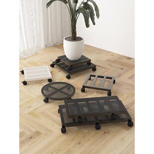 花盆托盘带轮可移动底座滚轮万向轮底托底盘滑轮花托支撑圆形方形