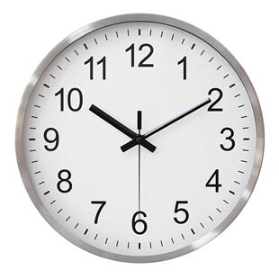 挂钟客厅卧室30cm时钟大数字静音钟表北欧12英寸金属简约现代挂表