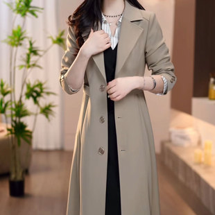 杭州意法风衣女款2025春秋爆款中长款高端轻奢高级感大衣外套