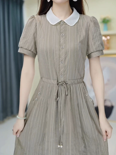 连衣裙2024新款女夏季短袖十三行爆款设计感高端精致气质女装裙子