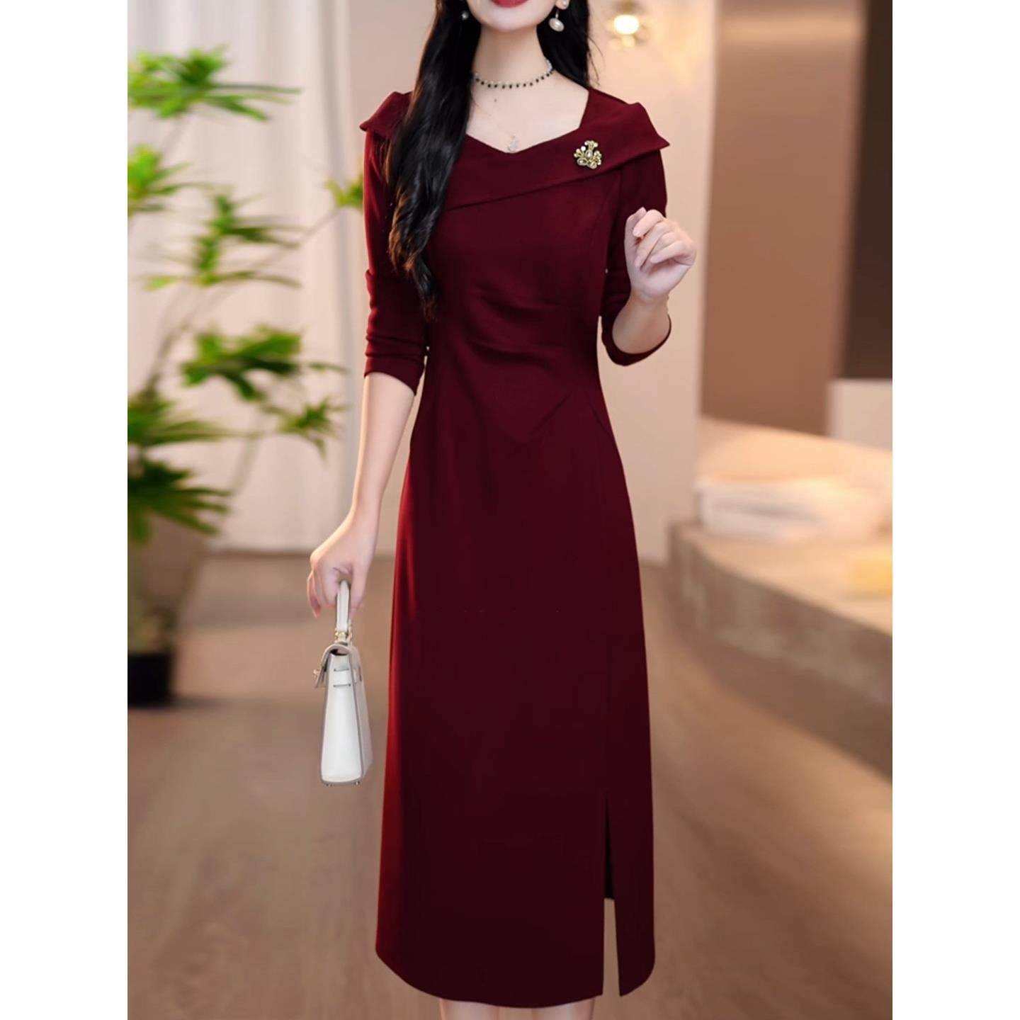 连衣裙2025新款女春秋十月一轻奢高级感高端喜婆婆婚宴装妈妈礼服