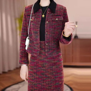 小香风套装连衣裙2025新款女秋冬十三行爆款轻奢高级感减龄两件套