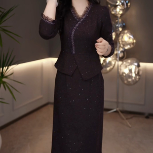 连衣裙2025新款女秋冬十三行爆款加厚长袖巨好看轻奢高级感配大衣