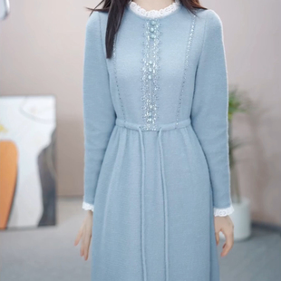 连衣裙2025新款女秋冬季十三行爆款加厚巨好看轻奢高级感配大衣