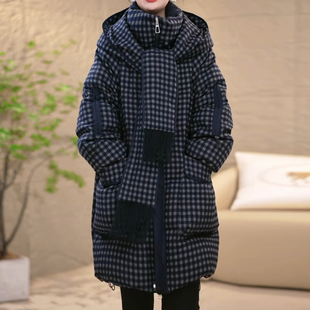 嘉兴平湖羽绒服女冬季2025新款今年流行爆款巨好看中长款连帽外套