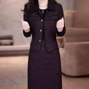 小香风套装连衣裙2025新款女秋冬十三行爆款轻奢高级感减龄两件套